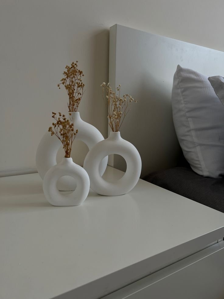 Vases Cercles Blancs